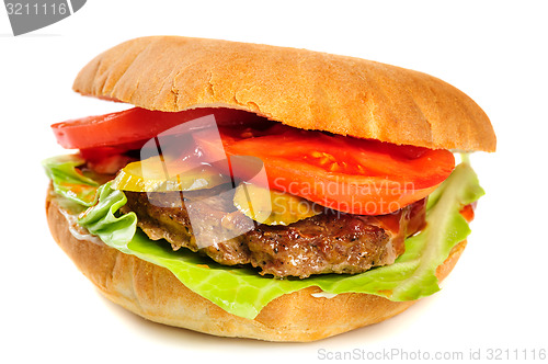 Image of realistic looking hamburger