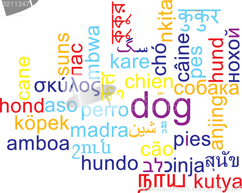 Image of Dog multilanguage wordcloud background concept