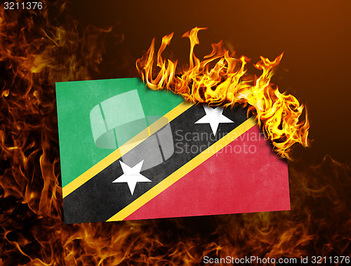 Image of Flag burning - Saint Kitts and Nevis