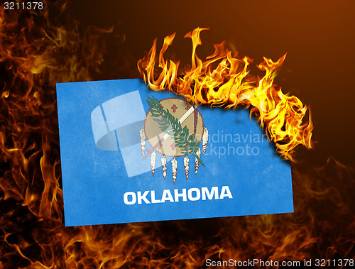 Image of Flag burning - Oklahoma