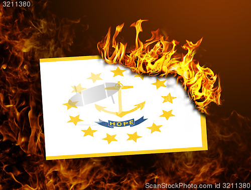 Image of Flag burning - Rhode Island