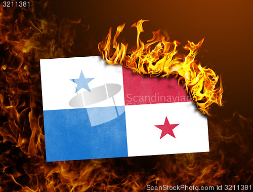 Image of Flag burning - Panama