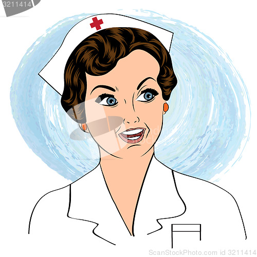 Image of Beautiful friendly and confident nurse smiling 