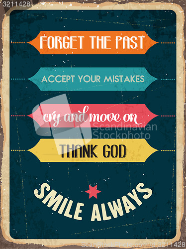 Image of Retro metal sign \"smile always\",