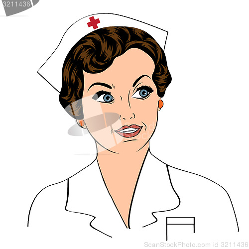 Image of Beautiful friendly and confident nurse smiling 