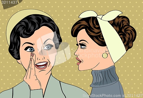 Image of pop art retro women in comics style that gossip