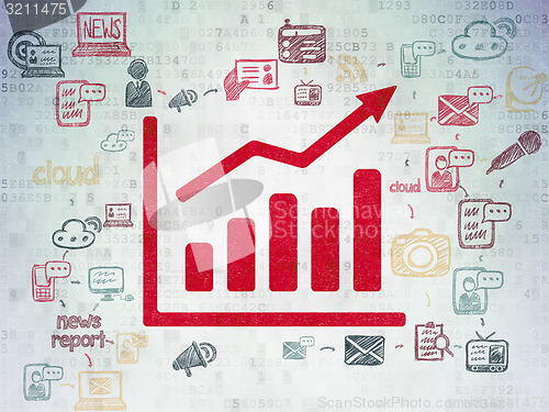 Image of News concept: Growth Graph on Digital Paper background