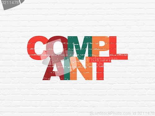 Image of Law concept: Complaint on wall background