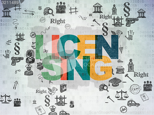Image of Law concept: Licensing on Digital Paper background