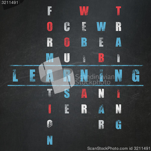 Image of Education concept: word Learning in solving Crossword Puzzle