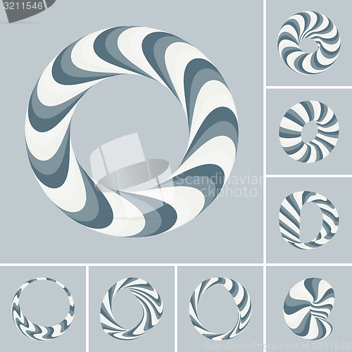 Image of Set of abstract 3d vector icons such emblems. 