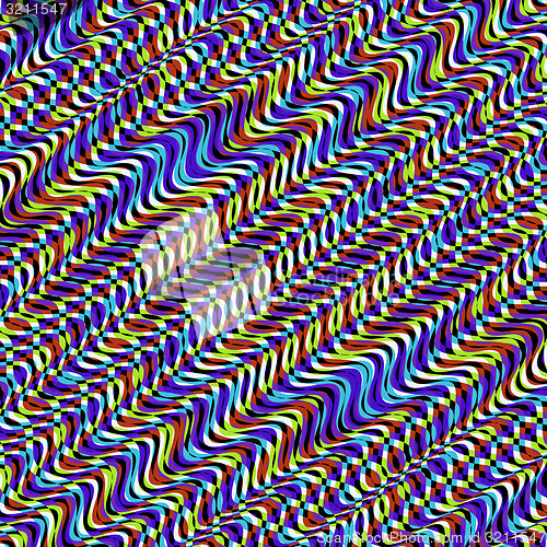 Image of Wavy volume background. Pattern with optical illusion. 
