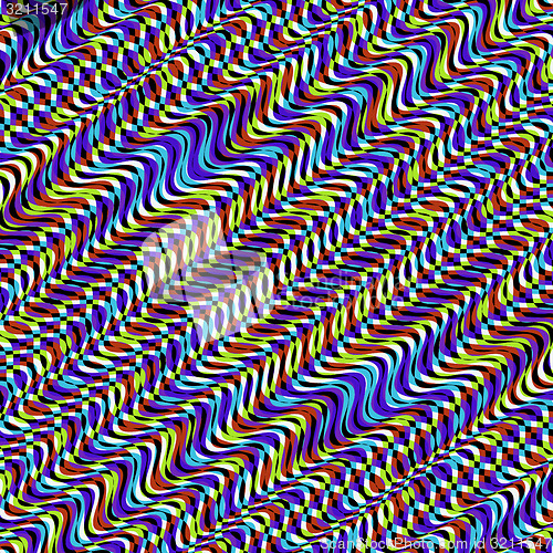 Image of Wavy volume background. Pattern with optical illusion. 