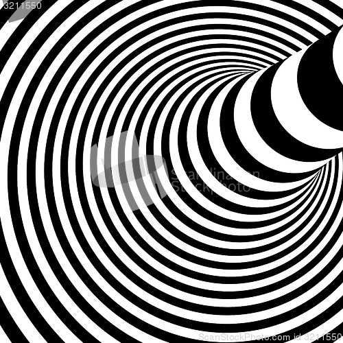 Image of Black and white abstract striped background. Optical Art. Vector