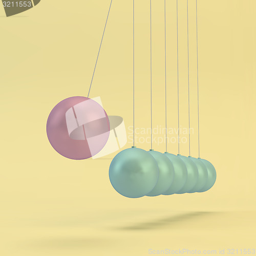 Image of Newtons cradle vector iIllustration. Business 3D concept. 