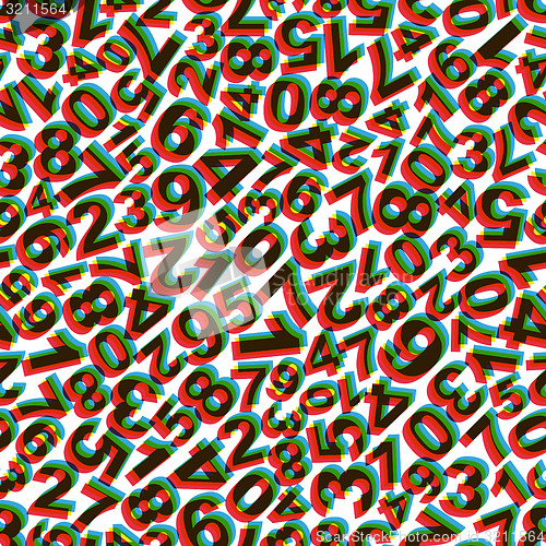 Image of Numbers. Seamless pattern. Vector illustration. 