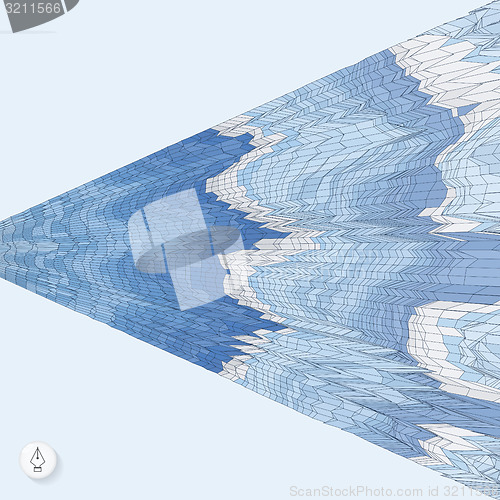 Image of Abstract background with waves. Mosaic. 3d vector illustration. 