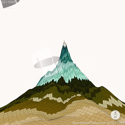 Image of Abstract background with mountain. Mosaic. 