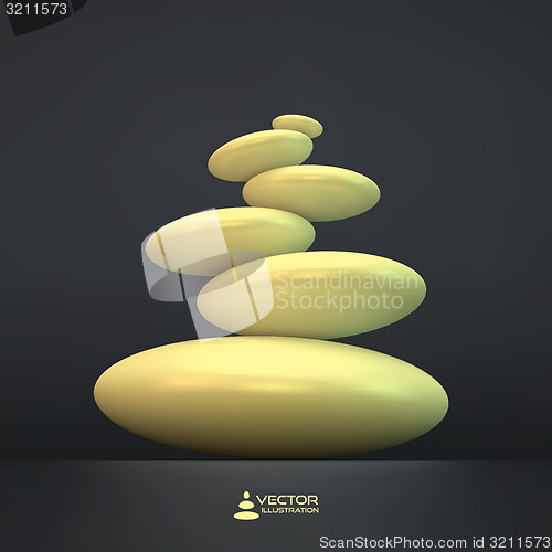 Image of Spa stones. Vector 3d illustration.