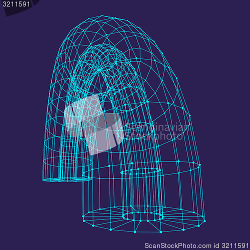 Image of Abstract connection points and lines. Graphic design. 