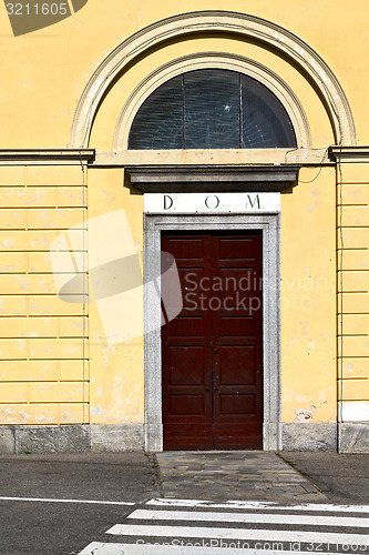 Image of  italy  lombardy     in  the milano old   church  door zebra cro