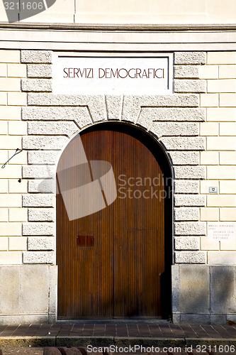 Image of door italy  lombardy     in  the milano old   church    