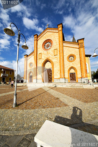 Image of  church  in  the villa cortese  old   closed brick tower sidewal