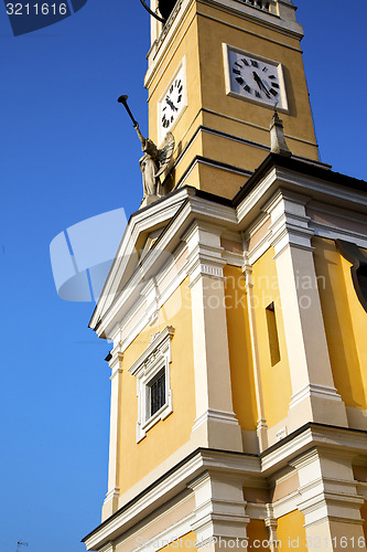 Image of in cislago    italy   the   wall  and church  bell sunny day 