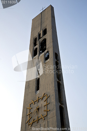 Image of in cislago old abstract    italy   the l  and   bell sunny day 