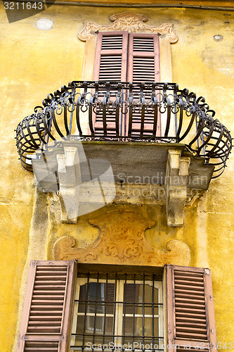 Image of yellow terrace europe  italy      in  the milano old   