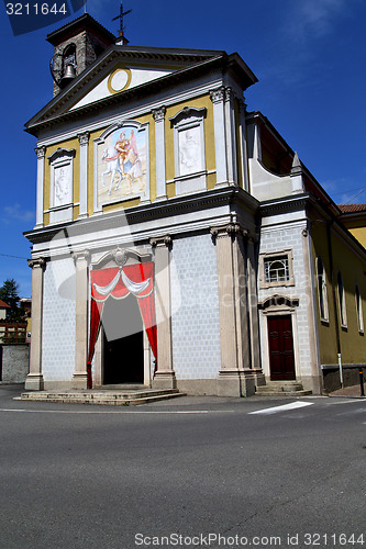 Image of besnate in  the old     tower sidewalk italy   