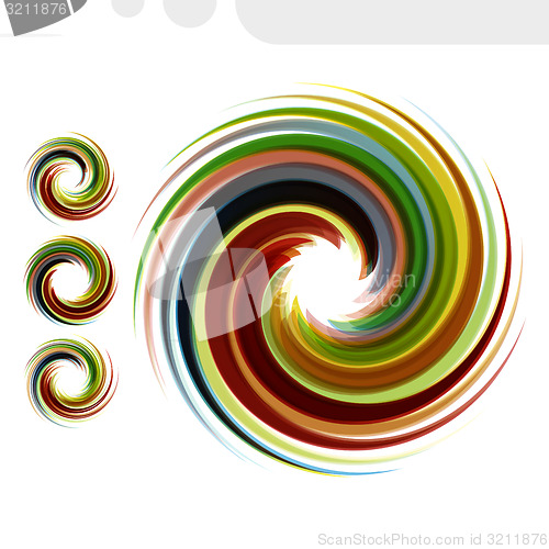 Image of Colorful abstract icon set. Dynamic flow illustration. 