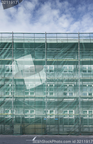 Image of Scaffolding on a house