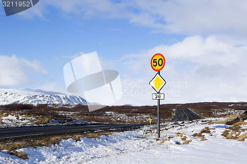 Image of Speed limit at the ringroad in Iceland