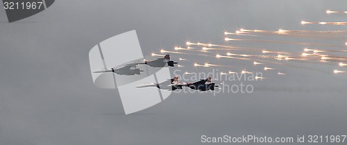 Image of MiG-29 fighter fires a missile