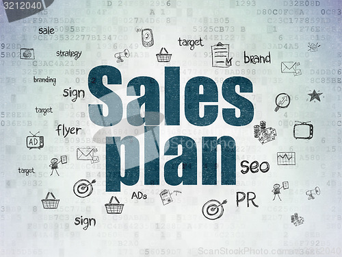 Image of Marketing concept: Sales Plan on Digital Paper background