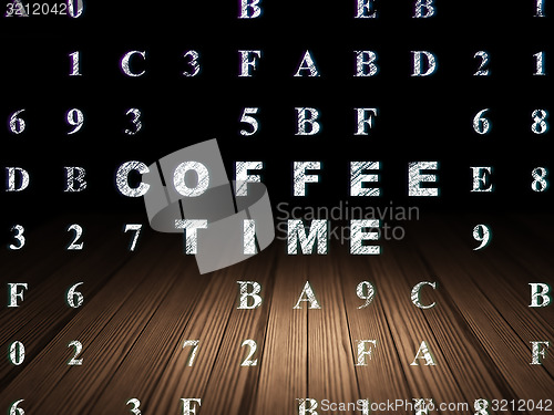 Image of Timeline concept: Coffee Time in grunge dark room