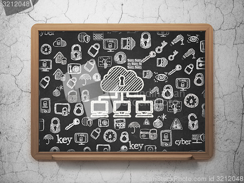 Image of Security concept: Cloud Network on School Board background