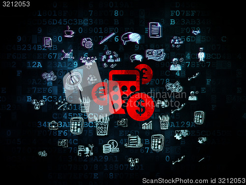 Image of Business concept: Calculator on Digital background