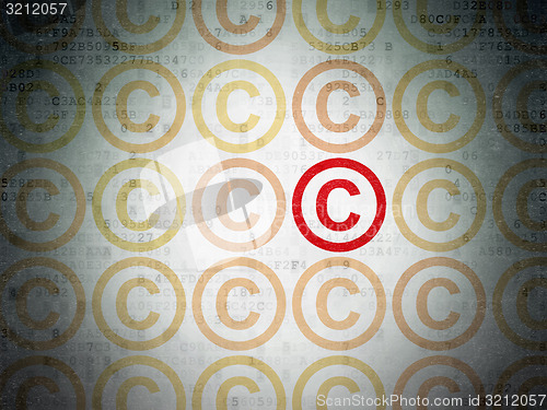 Image of Law concept: copyright icon on Digital Paper background