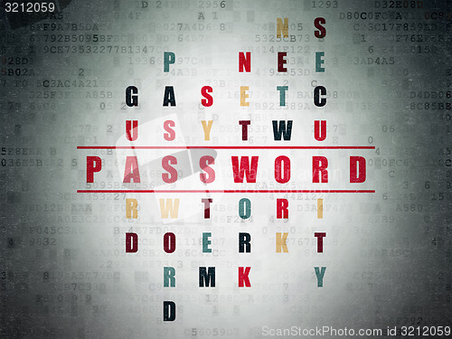 Image of Security concept: word Password in solving Crossword Puzzle