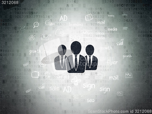 Image of Marketing concept: Business People on Digital Paper background