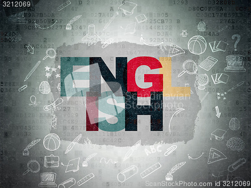 Image of Education concept: English on Digital Paper background