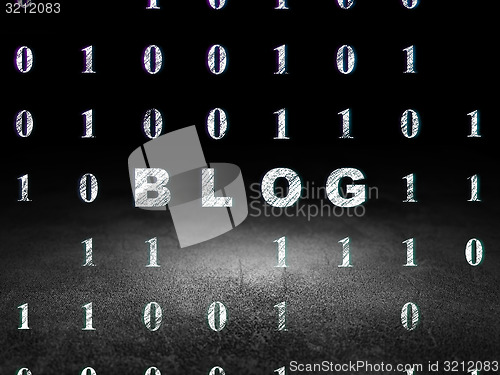 Image of Web design concept: Blog in grunge dark room