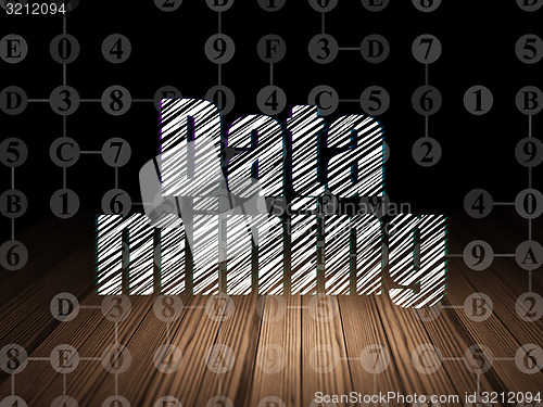 Image of Data concept: Data Mining in grunge dark room
