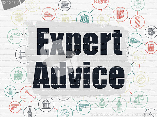 Image of Law concept: Expert Advice on wall background