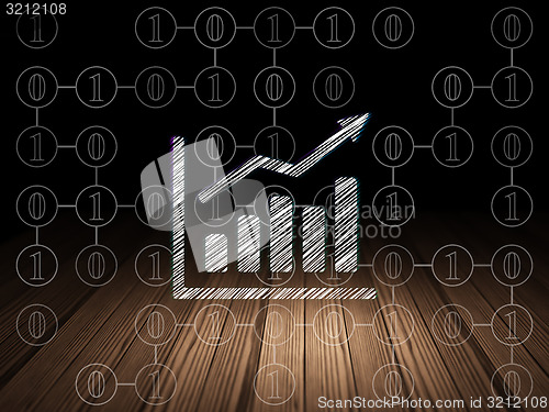 Image of Finance concept: Growth Graph in grunge dark room