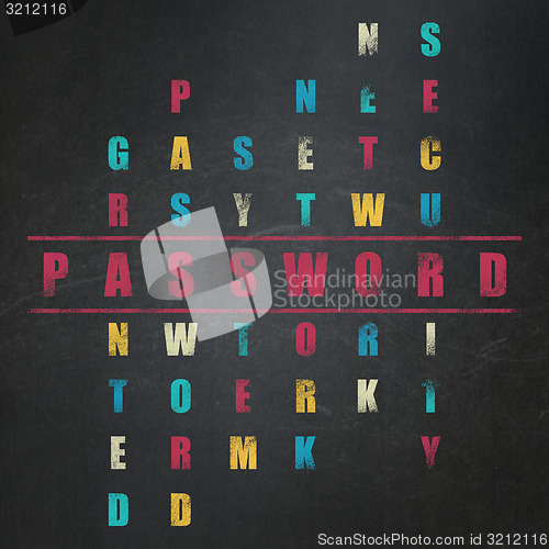 Image of Privacy concept: word Password in solving Crossword Puzzle