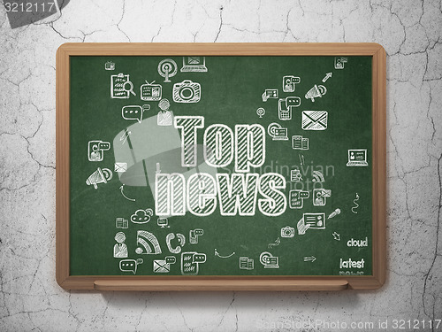 Image of News concept: Top News on School Board background