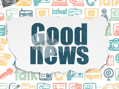 Image of News concept: Good News on Torn Paper background